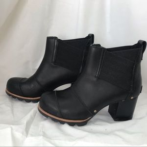 Sorel black leather boots, size 6.5